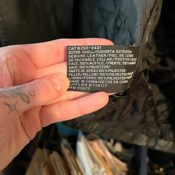 Worthington Black Leather Jacket with Faux Fur Collar - Picture 3 of 5